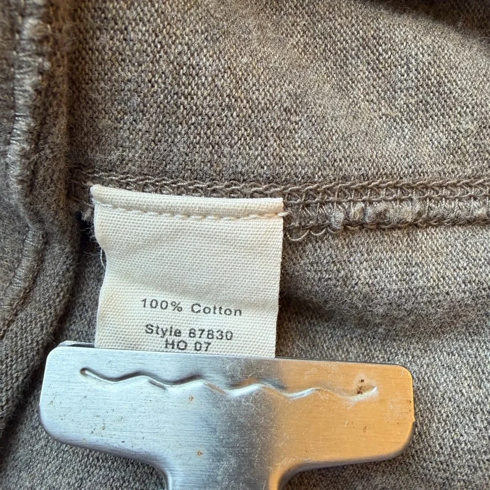 JCrew 1/4 Zip Pullover Sueded Jersey Cotton Tan Brown Sweatshirt Men’s XL